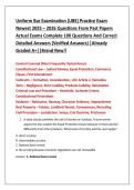Uniform Bar Examination &lpar;UBE&rpar; Practice Exam Newest 2025 &ndash; 2026 Questions From Past Papers Actual Exams Complete 100 Questions And Correct  Detailed Answers &lpar;Verified Answers&rpar; &vert;Already  Graded A&plus;&vert;&vert;Brand New&excl;&excl;