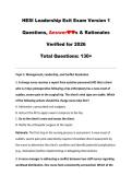 HESI Leadership Exit Exam Version 1 Questions&comma; Answers & Rationales Verified for 2026 Total Questions&colon; 130&plus;