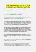 EDGT Master Exam UPDATED ACTUAL  QUESTIONS AND CORRECT ANSWERS
