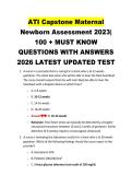 ATI Capstone Maternal Newborn Assessment 2023&vert; 100 &plus; MUST KNOW QUESTIONS WITH ANSWERS 2026 LATEST UPDATED TEST