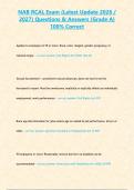 NAB RCAL Exam &lpar;Latest Update 2026 2027&rpar; Questions & Answers -Grade A- 100- Correct