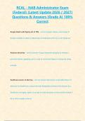 RCAL - NAB Administrator Exam &lpar;Federal&rpar; &lpar;Latest Update 2026 2027&rpar;Questions & Answers -Grade A- 100- Correct