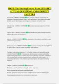 EDGT&colon; The Nursing Process Exam UPDATED  ACTUAL QUESTIONS AND CORRECT  ANSWERS