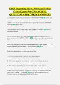 EDGT Promoting Safety&colon; Reducing Medical  Errors Exam UPDATED ACTUAL  QUESTIONS AND CORRECT ANSWERS