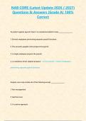 NAB CORE &lpar;Latest Update 2026 2027&rpar; Questions & Answers -Grade A- 100- Correct&period;