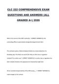 CLC 222 COMPREHENSIVE EXAM QUESTIONS AND ANSWERS &lpar;ALL GRADED A&plus;&rpar; 2026