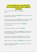 Pn 101 Final Review Exam UPDATED  ACTUAL QUESTIONS AND CORRECT  ANSWERS