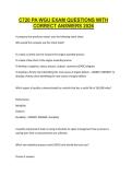 C720 PA WGU EXAM QUESTIONS WITH CORRECT ANSWERS 2026