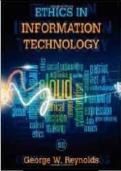 Test Bank for Ethics in Information Technology 5th Edition by George W&period; Reynolds &bull; Latest Update 2026 Exam Prep &bull; GRADED A&plus;