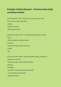 Principles of Clinical Research &ndash; Final Exam Study Guide and Review Material
