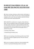RN HESI EXIT EXAM VERSION 1 &lpar;V1&rpar; ALL 160 EXAM PREP 2026 PRACTICE SOLUTION STUDY GUIDE