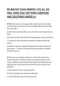 RN HESI EXIT EXAM VERSION 1 &lpar;V1&rpar; ALL 160 FINAL PAPER 2026 TEST PAPER QUESTIONS AND SOLUTIONS GRADED A&plus;