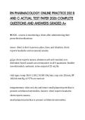 RN PHARMACOLOGY ONLINE PRACTICE 202 B AND C ACTUAL TEST PAPER 2026 COMPLETE QUESTIONS AND ANSWERS GRADED A&plus;