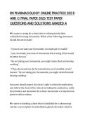RN PHARMACOLOGY ONLINE PRACTICE 202 B AND C FINAL PAPER 2026 TEST PAPER QUESTIONS AND SOLUTIONS GRADED A