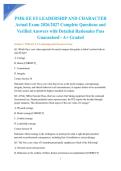 PMK-EE E5 LEADERSHIP AND CHARACTER Actual Exam 2026&sol;2027 Complete Questions and Verified Answers with Detailed Rationales Pass Guaranteed - A&plus; Graded