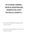 NU 155 EXAM 3 HARWELL- GALEN SA &lpar;QUESTIONS AND ANSWERS 2026 LATEST EDITION&rpar; ALL GRADED