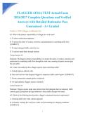 FLAGGER ATSSA TEST Actual Exam 2026&sol;2027 Complete Questions and Verified Answers with Detailed Rationales Pass Guaranteed - A&plus; Graded