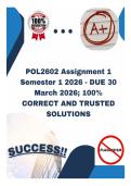 POL2602 Assignment 1 Semester 1 2026 - DUE 30 March 2026&semi; 100&percnt; CORRECT AND TRUSTED SOLUTIONS
