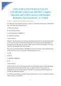LIFE & HEALTH INSURANCE EXAM COLORADO Actual Exam 2026&sol;2027 Complete Questions and Verified Answers with Detailed Rationales Pass Guaranteed - A&plus; Graded