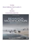 Test Bank for Behavior Modification&colon; What It Is and How to Do It&comma; 11th Edition Martin & Pear &vert; Complete Exam Prep & Study Guide