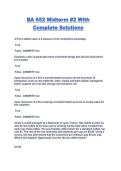 BA 652 Midterm &num;2 With Complete Solutions
