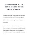 STATE FARM INDEPENDENT AUTO EXAM &lpar;QUESTIONS AND ANSWERS 2026 QUICK REVISION