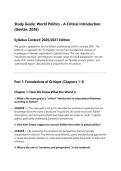 Study Guide&colon; World Politics - A Critical Introduction &lpar;Goetze&comma; 2026&rpar; Syllabus Context&colon; 2026&sol;2027 Edition