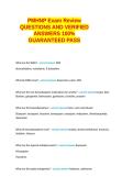 PMHNP Exam Review QUESTIONS AND VERIFIED ANSWERS 100&percnt; GUARANTEED PASS&period;