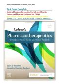 Test Bank Complete&lowbar; Lehne's Pharmacotherapeutics For Advanced Practice Nurses And Physician Assistants 2nd Edition By Laura D&period; Rosenthal&comma; Jacqueline Rosenjack Burchum  TEST BANK  LATEST 2025-2026 WITH VERIFIED  ANSWERS
