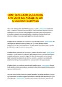  NRNP 6635 Midterm &semi;NRNP 6675 Fitzgerald PMHNP Cert Exam Review QUESTIONS AND VERIFIE ANSWERS 100&percnt; GUARANTEED PASS