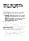 NRSG 257&colon; PERSONAL KNOWING QUIZ WITH COMPLETE SOLUTIONS 100&percnt; CORRECT RATED A&plus;