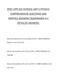 BTEC APPLIED SCIENCE UNIT 5 PHYSICS COMPREHENSIVE QUESTIONS AND VERIFIED