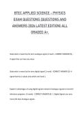 BTEC APPLIED SCIENCE - PHYSICS EXAM  &lpar;QUESTIONS AND ANSWERS 2026