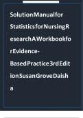Test Bank - for Statistics for Nursing Research A Workbook for Evidence-Based Practice 3rd Edition by Susan K&period; Grove&comma; All Chapters &vert; Complete Guide A&plus;
