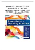 TEST BANK - ESSENTIALS FOR NURSING PRACTICE&comma; 9TH EDITION &lpar;POTTER&comma; PERRY&comma; 2026&rpar;&comma; CHAPTER 1-40 &vert; ALL CHAPTERS 