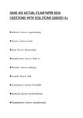 SANS 410 ACTUAL EXAM PAPER 2026 QUESTIONS WITH SOLUTIONS GRADED A&plus;