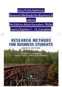Research Methods For Business Students&comma; 8th Edition Solution Manual by Mark Saunders&comma; Philip Lewis&comma; All Chapters 1 to 14 complete Verified editon ISBN&colon;9781292208787