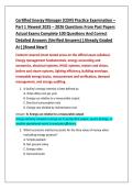 Certified Energy Manager &lpar;CEM&rpar; Practice Examination &ndash; Part 1 Newest 2025 &ndash; 2026 Questions From Past Papers Actual Exams Complete 100 Questions And Correct  Detailed Answers &lpar;Verified Answers&rpar; &vert;Already Graded  A&plus;&vert;&vert;Brand New&excl;&excl;