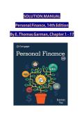 Garman&sol;Fox's Personal Finance&comma; 14th Edition Solution and Answer Guide&comma; 2025&sol;2026 Complete Chapters 1 - 17&comma; Verified Latest Version