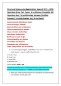 Structural Engineering Examination Newest 2025 &ndash; 2026 Questions From Past Papers Actual Exams Complete 100 Questions And Correct Detailed Answers &lpar;Verified  Answers&rpar; &vert;Already Graded A&plus;&vert;&vert;Brand New&excl;&excl;