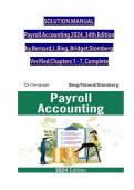Test Bank for Payroll Accounting 2024&comma; 34th Edition by Bernard J&period; Bieg&comma; Bridget Stomberg&comma; All Chapters&comma; Complete Verified Newest Version