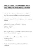 SANS MGT514 ACTUAL EXAMINATION TEST 2026 QUESTIONS WITH VERIFIED ANSWERS