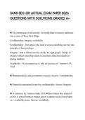 SANS SEC 301 ACTUAL EXAM PAPER 2026 QUESTIONS WITH SOLUTIONS GRADED A&plus;
