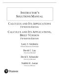 INSTRUCTOR&rsquo;S SOLUTIONS MANUAL &mdash; Calculus & Its Applications&comma; Brief Version&comma; 15th Edition &mdash; Larry J&period; Goldstein&semi; David C&period; Lay&semi; David I&period; Schneider&semi;