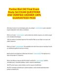 Purdue Biol 242 Final Exam Study Set EXAM QUESTIONS AND VERIFIED ANSWER 100&percnt; GUARANTEED PASS