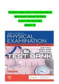 Physical Examination Skills &ndash; Test Bank for Seidel&rsquo;s Guide to Physical Examination&colon; An Interprofessional Approach 10th Edition &lpar;Chapters 1&ndash;26&rpar;