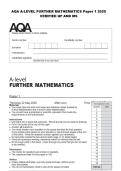AQA A-LEVEL FURTHER MATHEMATICS Paper 1 2025 VERIFIED QP AND MS