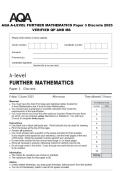 AQA A-LEVEL FURTHER MATHEMATICS Paper 3 Discrete 2025 VERIFIED QP AND MS