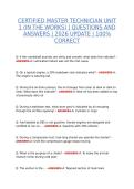 CERTIFIED MASTER TECHNICIAN UNIT 1 QUESTIONS AND ANSWERS &vert; COMPLETE TECHNICAL STUDY GUIDE &vert; 2026 UPDATE &vert; 100&percnt; CORRECT