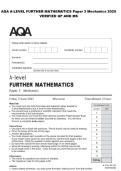 AQA A-LEVEL FURTHER MATHEMATICS Paper 3 Mechanics 2025 VERIFIED QP AND MS